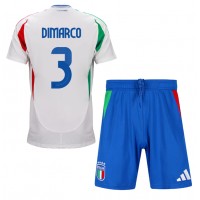 Italy Federico Dimarco #3 Replica Away Minikit Euro 2024 Short Sleeve (+ pants)